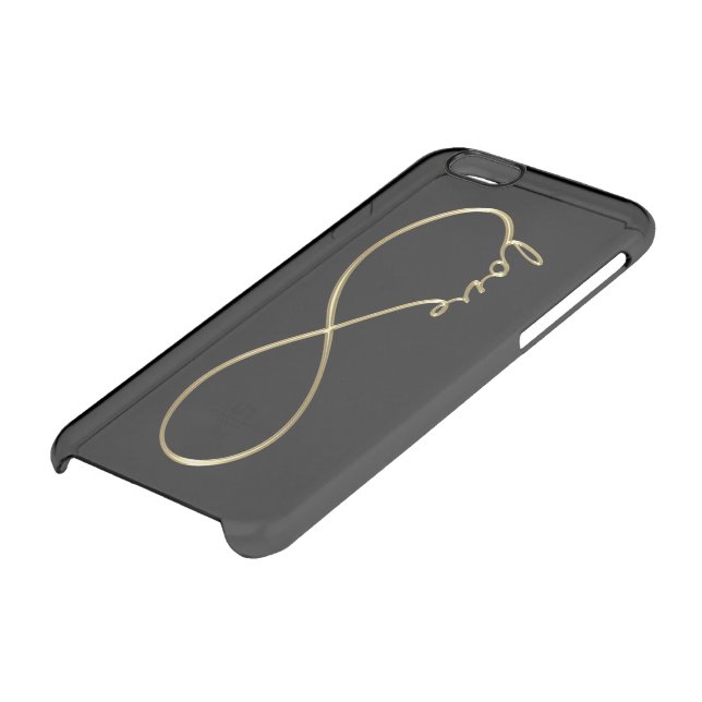Infinity Love Lemniscate gold + your backgr. Uncommon iPhone Case (Bottom)