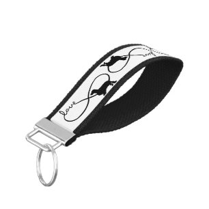 Infinity Love Lemniscate Long-Hair Dachshund 1 Wrist Keychain