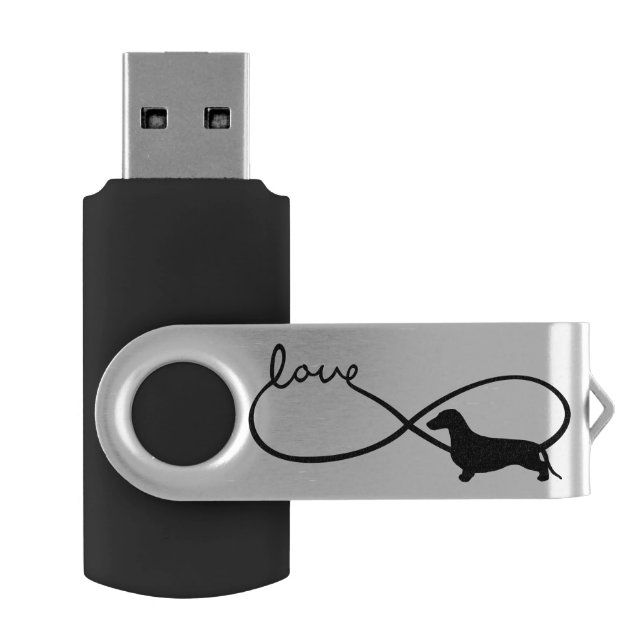 Infinity Love Lemniscate Short-Hair Dachshund 1 Flash Drive (Opened)