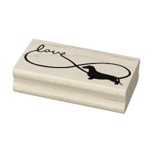 Infinity Love Lemniscate Short-Hair Dachshund 1 Rubber Stamp