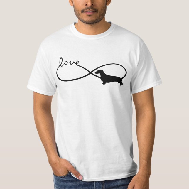 Infinity Love Lemniscate Short-Hair Dachshund 1 T-Shirt (Front)