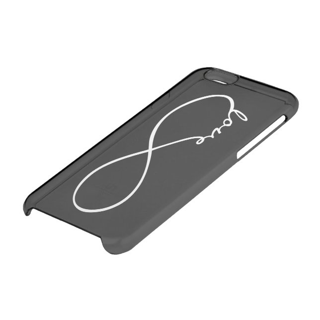 Infinity Love Lemniscate white + your backgr. Uncommon iPhone Case (Bottom)