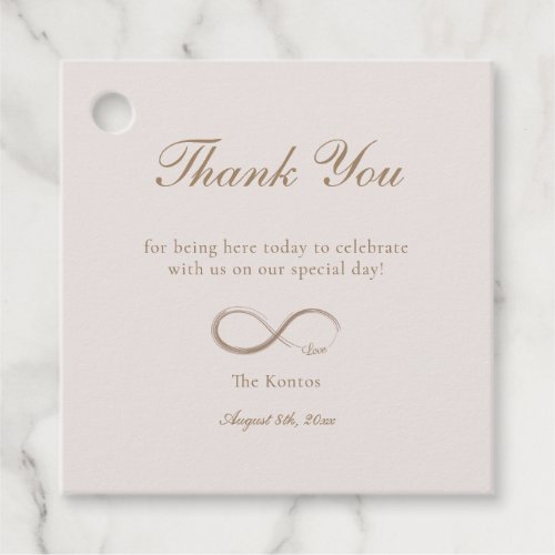 Infinity Love Light Pink Thank You Wedding  Favor Tags