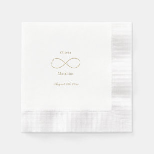 Infinity Love Monogram Elegant White Wedding   Napkins