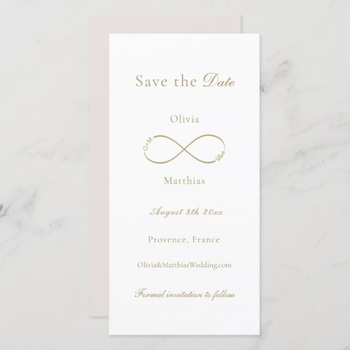 Infinity Love Monogram Elegant White Wedding Save The Date