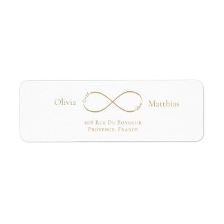 Infinity Love Monogram White Wedding Address Label