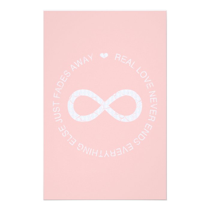 Infinity Love Pink Stripe Customized Stationery