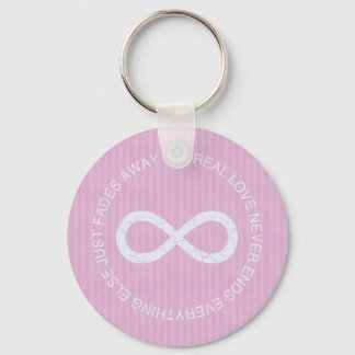 Infinity Love Pink Stripe Keychain