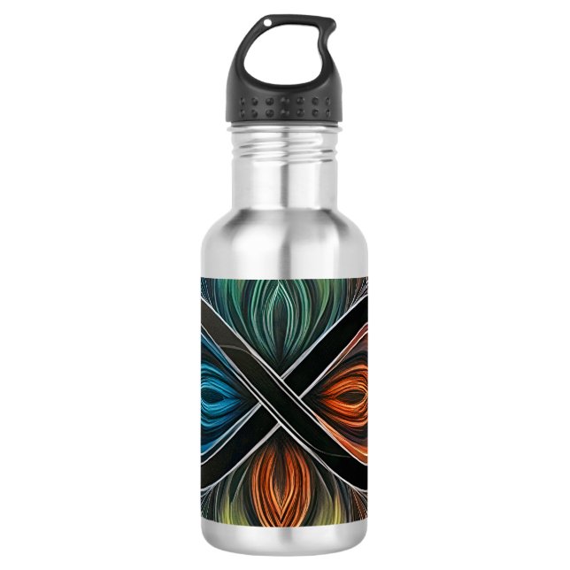 Infinity Mandala African Tribal Mask Abdtract  Stainless Steel Water Bottle (Front)