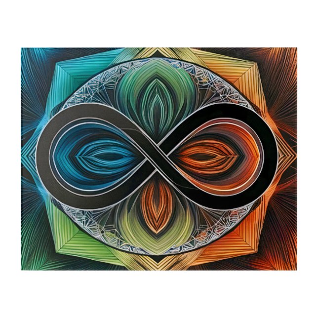 Infinity Mandala African Tribal Mask Abstract  Acrylic Print (Front)