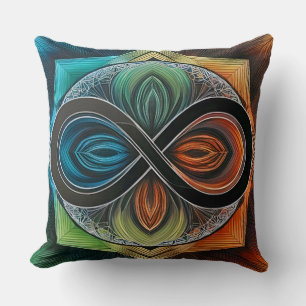 Infinity Mandela African Tribal Madk Abstract Throw Pillow