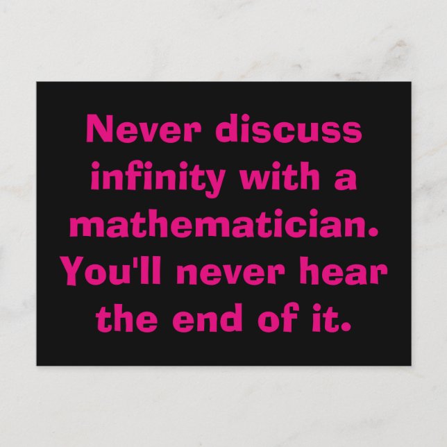 Infinity Math Postcards (Front)