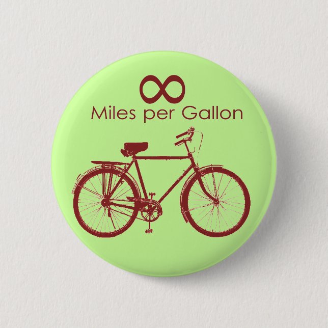 Infinity Miles Per Gallon Bike Button (Front)