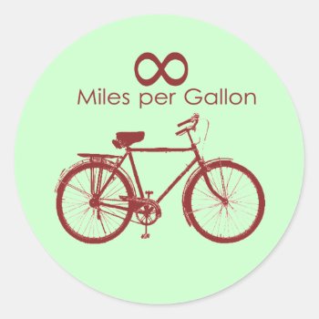 Infinity Miles Per Gallon Bike Sticker by jamierushad at Zazzle