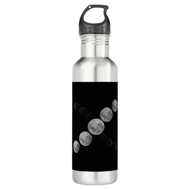 Infinity moon phase  stainless steel water bottle (Front)