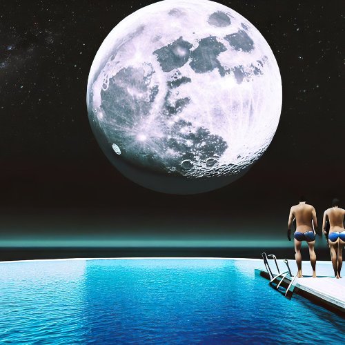 Infinity Moon Pool  Framed Art