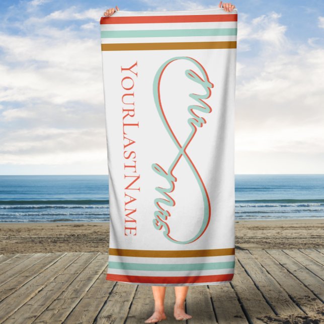 Infinity Mr. and Mrs. Wedding Custom Bath Towel (Creator Uploaded)