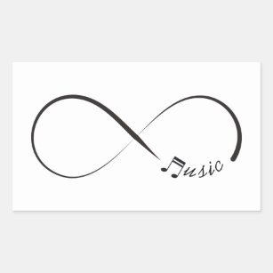 Infinity music symbol rectangular sticker