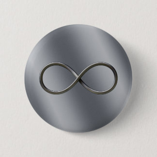 Infinity Nerd Symbol | Looking Silver Math Gift Button