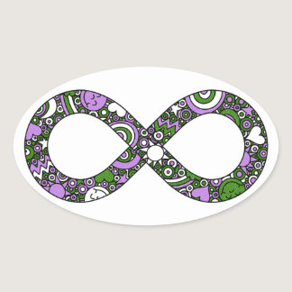 Infinity Neurodiverse Doodle Genderqueer Pride Oval Sticker