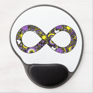 Infinity Neurodiverse Doodle Nonbinary Pride Flag Gel Mouse Pad