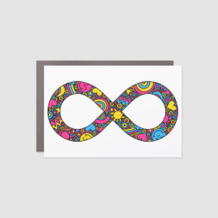 Infinity Neurodiverse Doodle Pansexual Pride Flag Car Magnet