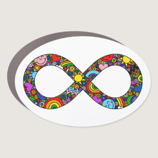 Infinity Neurodiverse Doodle Progress Pride Flag Car Magnet