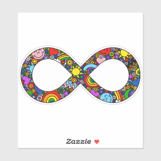 Infinity Neurodiverse Doodle Progress Pride Flag Sticker (Sheet)