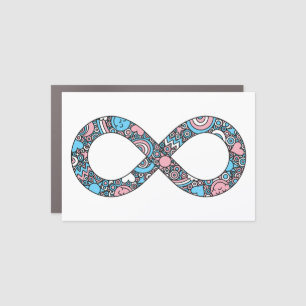 Infinity Neurodiverse Doodle Trans Pride Flag Car Magnet