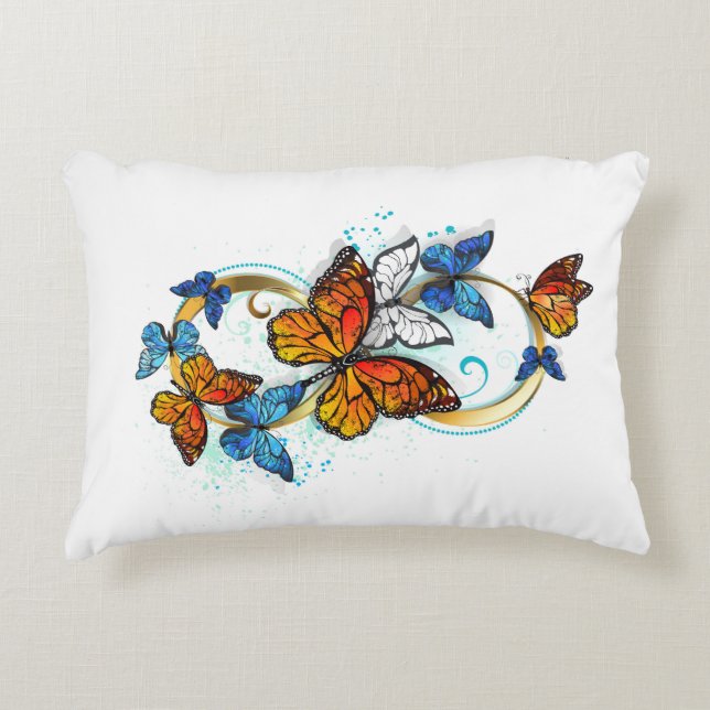 Infinity of Monarch Butterflies Accent Pillow (Front)