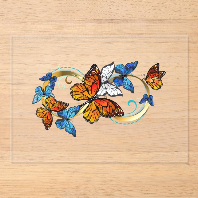 Infinity of Monarch Butterflies Acrylic Invitations (Front)