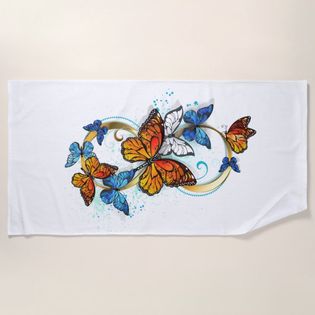 Infinity of Monarch Butterflies Beach Towel (Front)