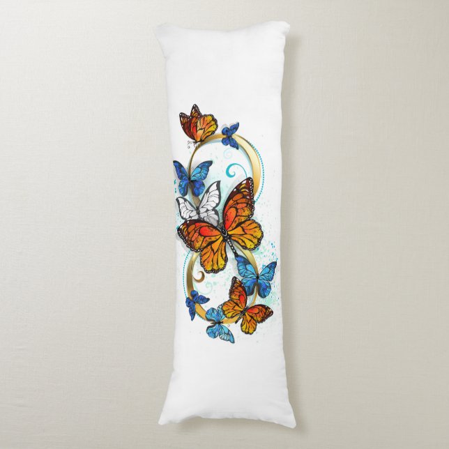 Infinity of Monarch Butterflies Body Pillow (Front Vertical)