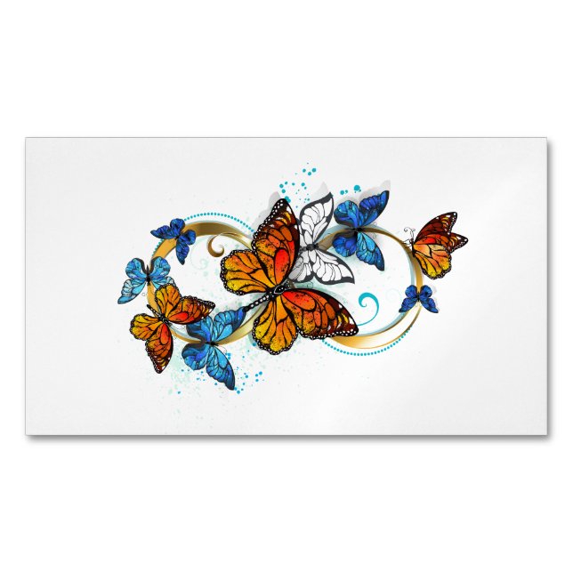 Infinity of Monarch Butterflies Business Card Magnet (Front)