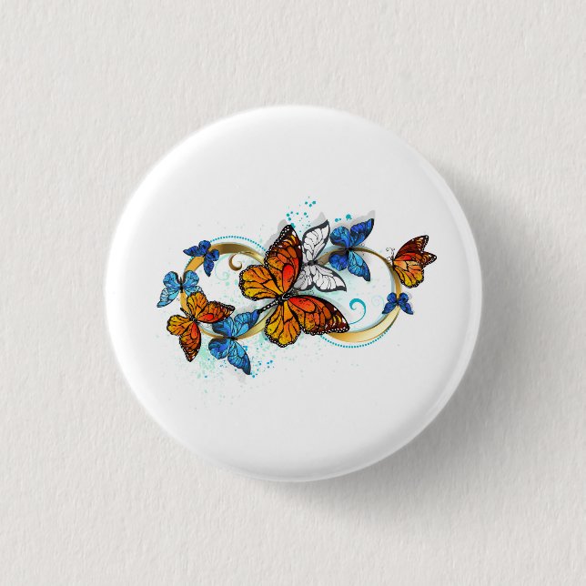Infinity of Monarch Butterflies Button (Front)