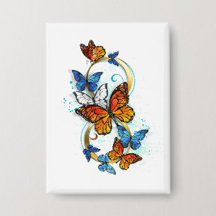 Infinity of Monarch Butterflies Button