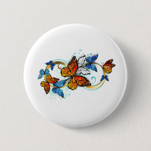Infinity of Monarch Butterflies Button