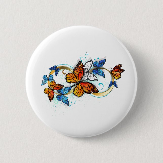 Infinity of Monarch Butterflies Button (Front)