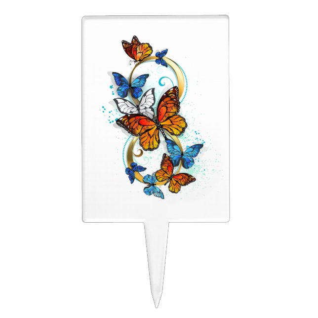 Infinity of Monarch Butterflies Cake Topper (Front)
