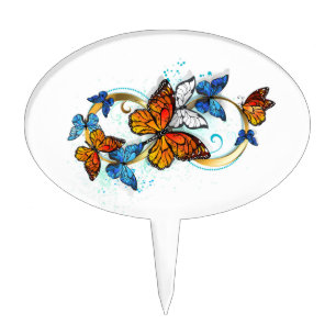 Infinity of Monarch Butterflies Cake Topper