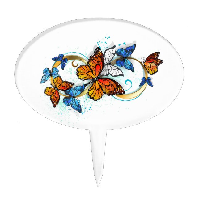 Infinity of Monarch Butterflies Cake Topper (Front)