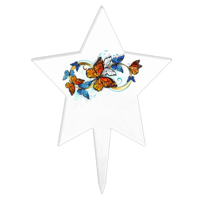 Infinity of Monarch Butterflies Cake Topper (Front)
