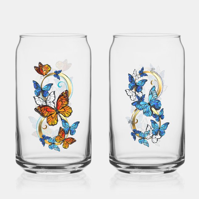 Infinity of Monarch Butterflies Can Glass (Front)