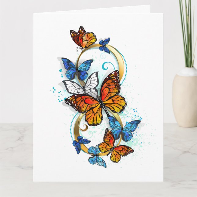 Infinity of Monarch Butterflies Card (Front)
