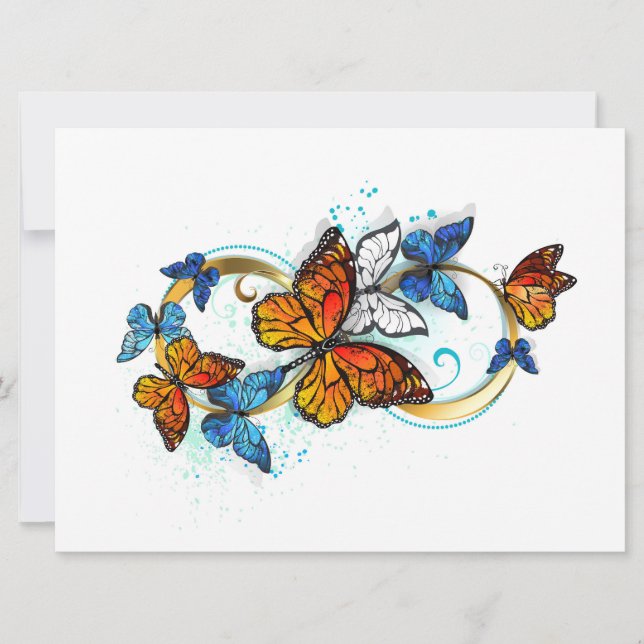 Infinity of Monarch Butterflies Card (Front)