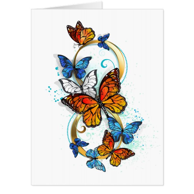 Infinity of Monarch Butterflies Card (Front)