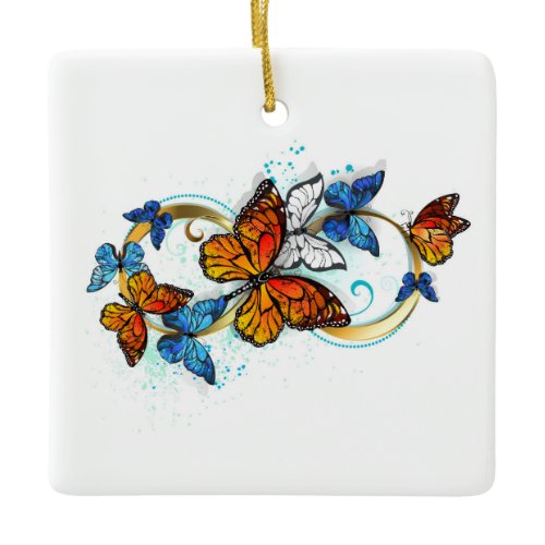 Infinity of Monarch Butterflies Ceramic Ornament