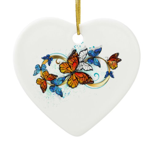 Infinity of Monarch Butterflies Ceramic Ornament