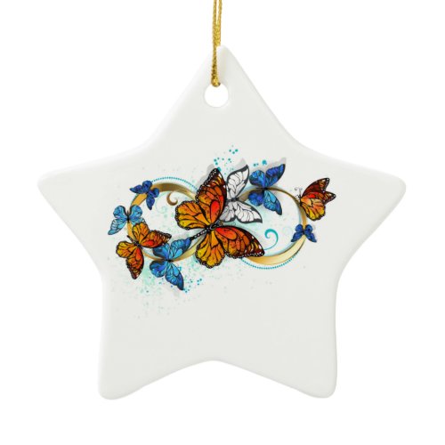 Infinity of Monarch Butterflies Ceramic Ornament