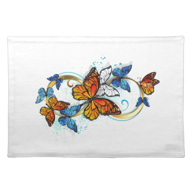 Infinity of Monarch Butterflies Cloth Placemat (Front)